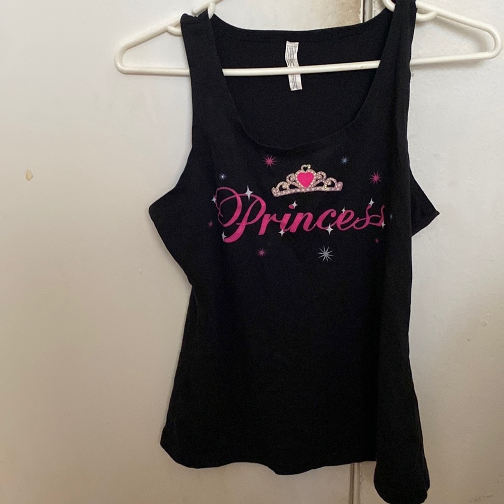 crop top tank top princess with sparkles comfy